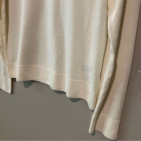 NWT Calvin Klein Cream V-Neck Merino Wool Washable Pullover Sweater Men's Size M - Picture 3 of 15
